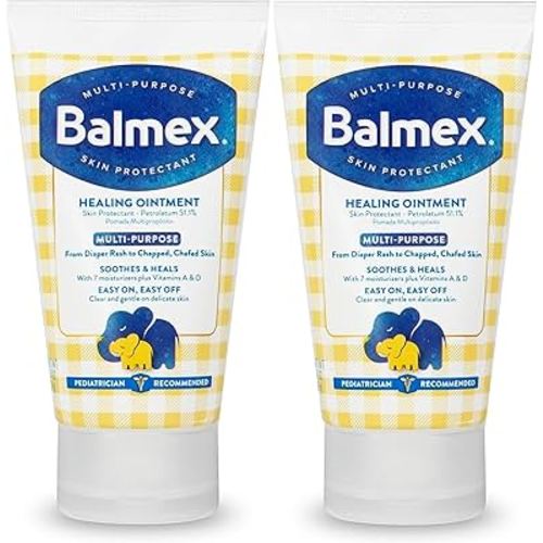 Balmex Multi-Purpose Healing Ointment & Skin Protectant for Diaper Rash and Chafing, with Petrolatum, 7 Moisturizers and Vitamins A&D, Pediatrician Recommended and Paraben-Free, 3.5oz (Pack of 2)