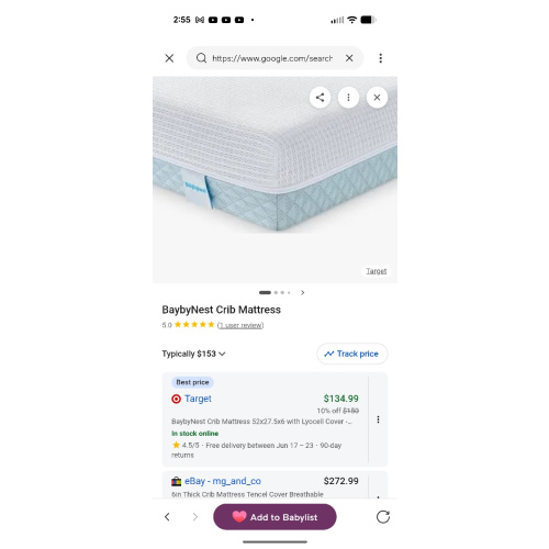 BaybyNest Crib Mattress