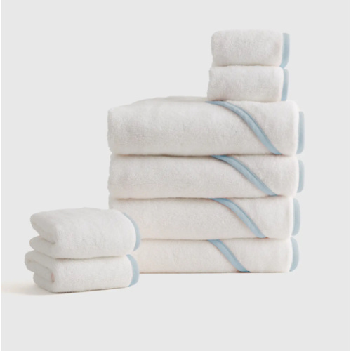Organic Turkish Cotton Baby Bath Bundle 8-Pack in Light Blue