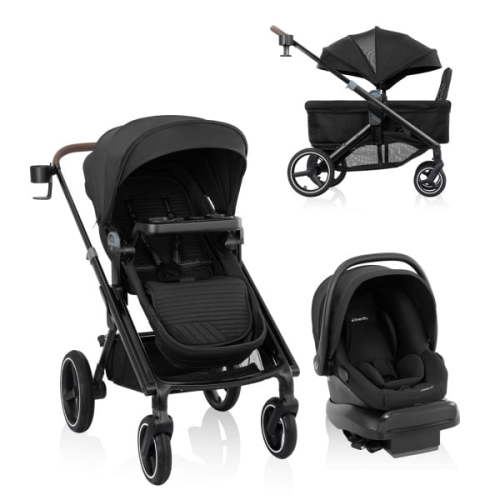 Evenflo Transformer Stroller to Wagon Travel System Featuring LiteMax NXT Infant Car Seat