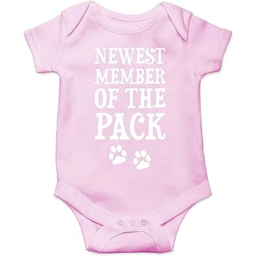 Newest Member of The Pack - Funny Cute Infant Creeper, One-Piece Baby Bodysuit