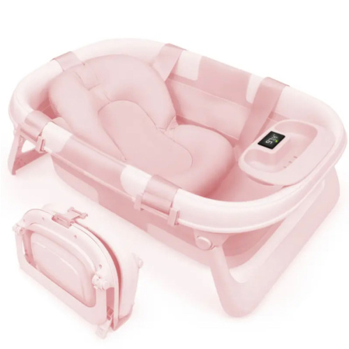 Jool Baby Fold ‘n Store Baby Bathtub – 3 Stage Collapsible Bather for Easy Storage, Portable for Travel – Built-in Thermometer - TikTok Shop