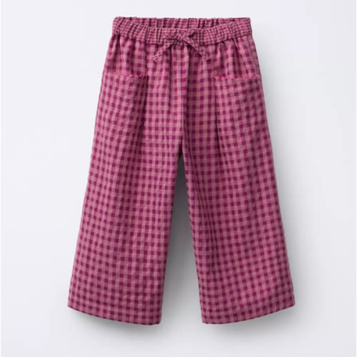 VICHY CHECK STRAIGHT-LEG PANTS - Fuchsia | ZARA United States