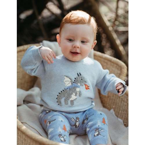 Blue Dragon Jumper - Baby Jumpers - Purebaby