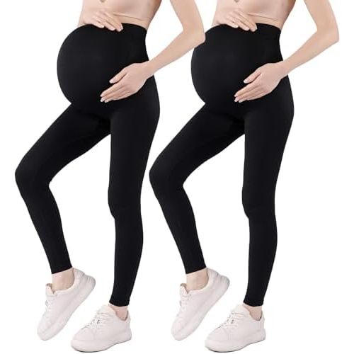 Women's Maternity Leggings Over The Belly Pregnancy Yoga Pants Active Womens Wear Workout Leggings for Tummy Control