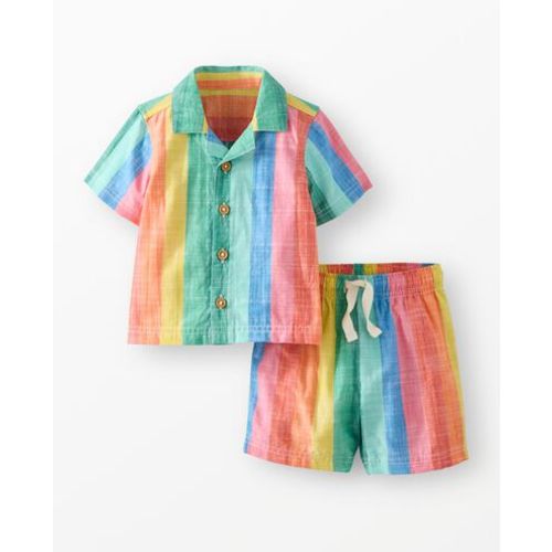 Baby Poplin Button Up Shirt & Shorts Set
