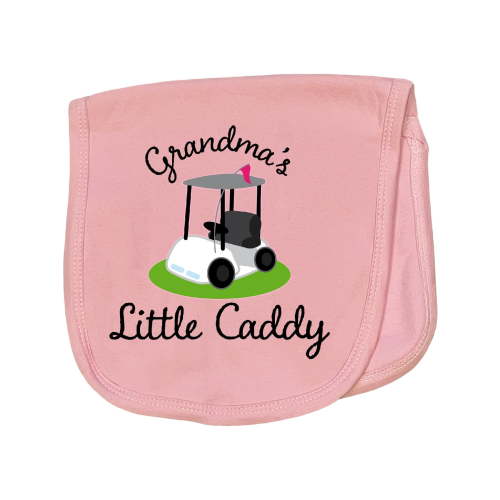 Inktastic Grandma's Little Caddy Golf Baby Burp Cloth