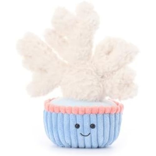 Apricot Lamb Potted Coral Plant Soft Stuffed Animals Plush Toys 9.5''