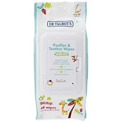 Dr. Talbot's Pacifier and Teether Wipes Naturally Inspired with Citroganix, Vanilla Milk, 1 Pack