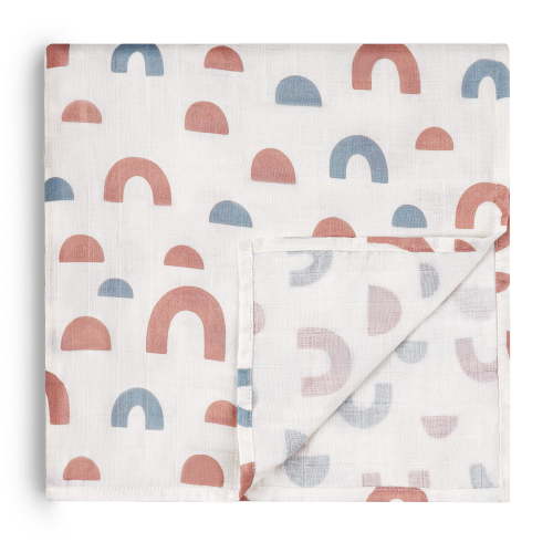 HECCEI Baby Muslin Swaddle Blankets 47" x 47", Unisex Bamboo Cotton Swaddle Blanket, Rounded Arches