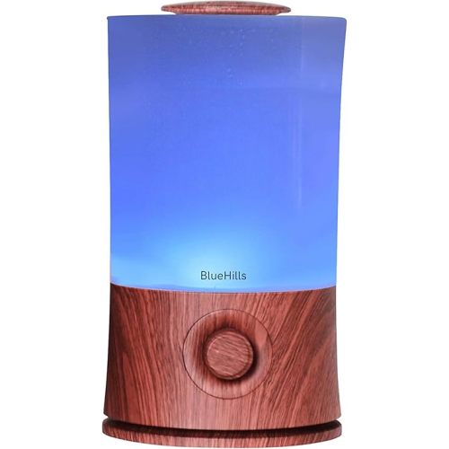 BlueHills Premium 2000 ML XL Essential Oil Diffuser Aromatherapy Humidifier for Large Room Home 40 Hour Run Huge Coverage Area 2 Liter Extra Large Capacity Diffuser High Mist Dark Wood Grain E003