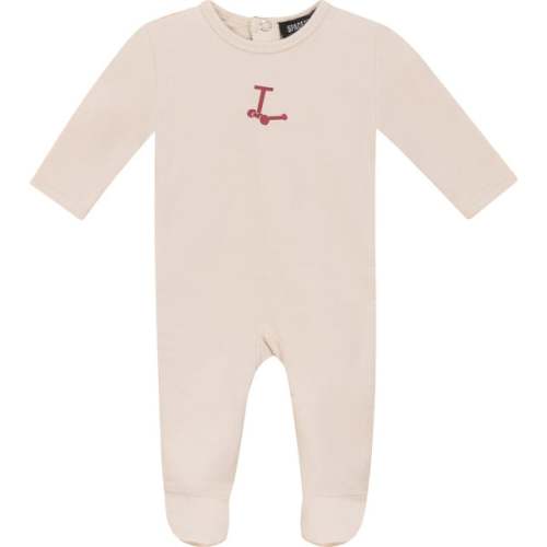 Scooter and Tulip Print Onesie Dark Almond - Space Grey | Maisonette