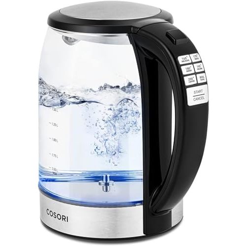 COSORI Electric Kettle Temperature Control with 6 Presets, 60min Keep Warm 1.7L Electric Tea Kettle & Hot Water Boiler, 304 Stainless Steel Filter, Auto-Off & Boil-Dry Protection, BPA Free, Black