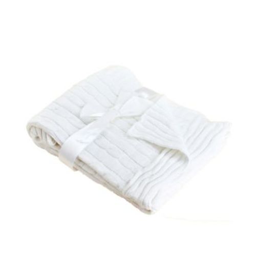 Baby Mode Signature Baby Boys and Girls All Cotton Cable Knit Blanket