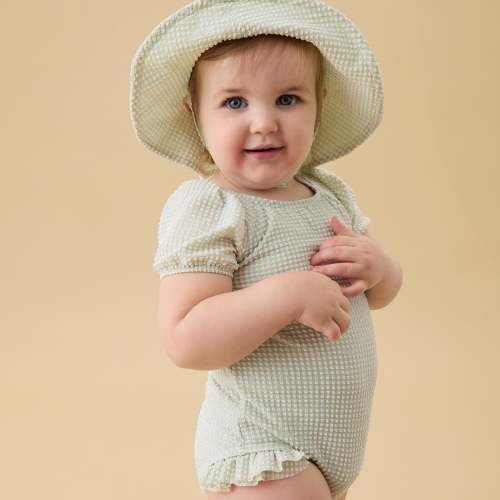 Mint Puff Sleeve Swimsuit