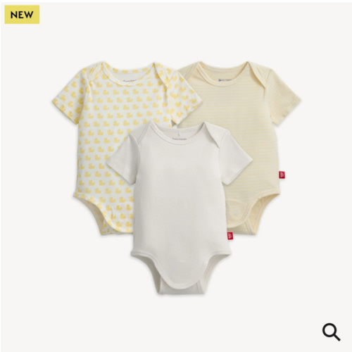 Magnetic 3-Pack Bodysuit - yellow 6-9 month