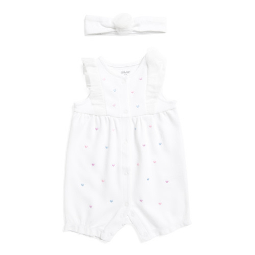 Newborn Girls Hearts Romper With Headband | Kids & Baby | T.J.Maxx