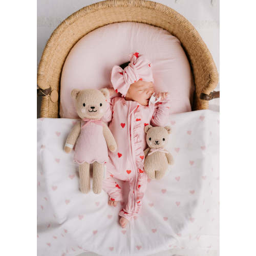 Frill Zip Romper | Red Hearts – Little and Fern