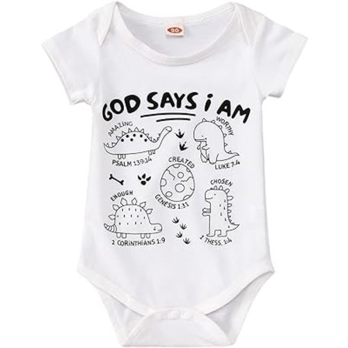 SOFEON Newborn Infant Girls Boys Onesie Bodysuit Cute Dinosaur Graphic Funny Romper Unisex One-Piece Baby Gift Clothes