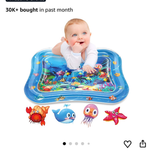 Infinno Inflatable Tummy Time Mat Premium Baby Water Play Mat for Infants and Toddlers Baby Toys for 3 to 24 Months, Strengthen Your Baby's Muscles, Portable