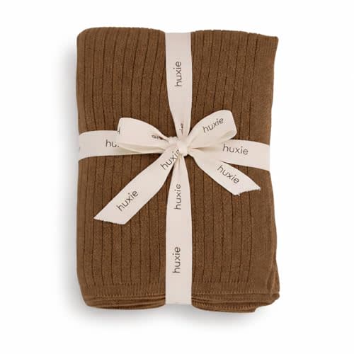 Knitted Organic Cotton Baby Blanket- Swaddle Blanket, 30" x 40" Soft Receiving Blanket for Newborn (Mochachino)