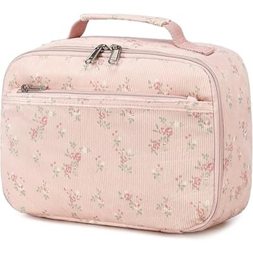 Bluboon Kids Girls Lunch Bag Insulated Lunch Box for school Corduroy Lunch Cooler Organizer School Kids Lunch Tote