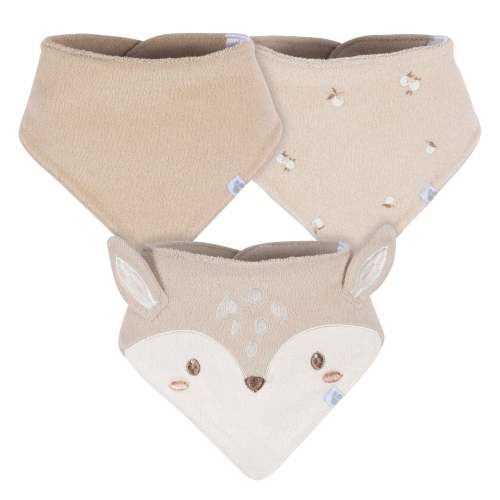 3-Pack Baby Neutral Tan Deer Bandana Bibs