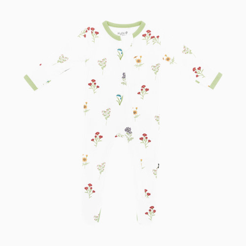 Kyte Baby Printed Zipper Footie - Wildflower, 3-6 M