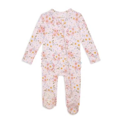 Girls' Jillian Footie Ruffled Zippered One Piece - Baby