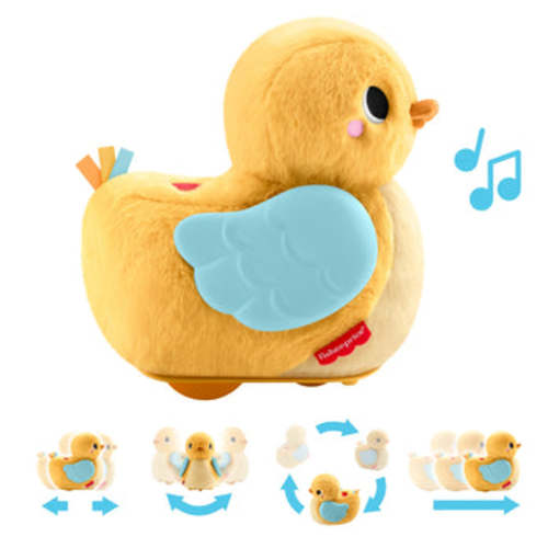Fisher-Price 4-In-1 Cuddle & Crawl Duck, Baby Musical Tummy Time & Crawling Plush Toy