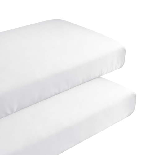 Lorviah 2 Pack Fitted Crib Sheet, 28"x 52" Ultra Soft Microfiber Crib Sheet for Boys & Girls, White