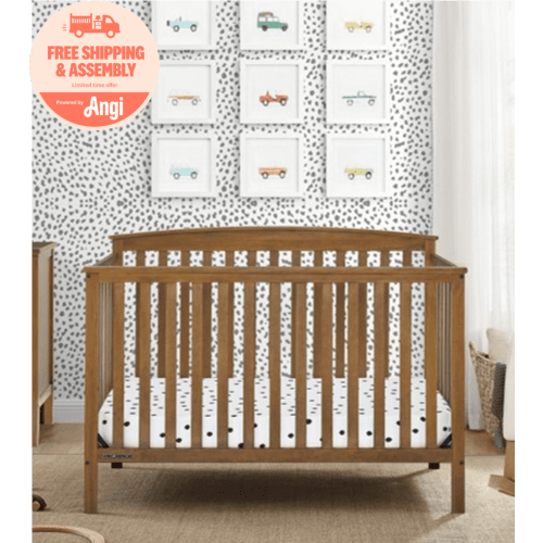 Delta Children Hanover 6-in-1 Convertible Baby Crib, Chestnut