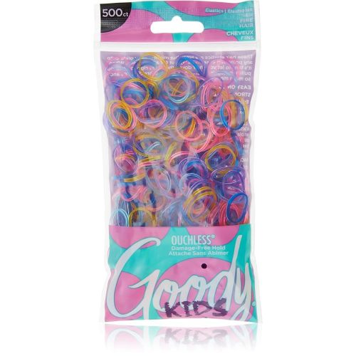 Goody Ouchless Polyband Hair Ties, 500 Ct, Assorted, Latex Elastic Bands