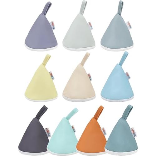 ALVABABY 10 Pack Pee Covers Baby Boy 2.76 x 2.76in Strong Water Absorption Pee Shield for Newborn 4-Layer Reusable Pee Cap for Baby Gift