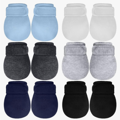 Newcotte Adjustable Baby Mittens No Scratch Newborn Cotton Breathable Gloves Warm Baby Mitts for Boys