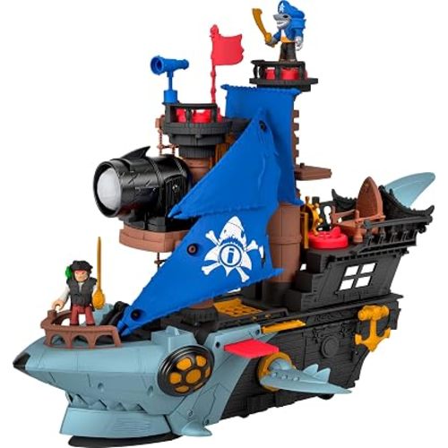 Fisher-Price Imaginext Shark Bite Pirate Ship Playset & Toy Boat