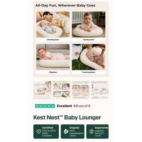 KESTNEST™ | 100% Organic Cotton Baby Loungers