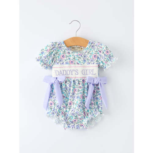 “DADDY'S GIRL” Smocked Baby Girls Romper – Rylee Faith Designs