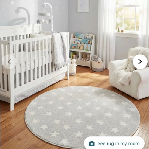 Cloud Gray 5' x 5' Whimsy Kids Round Rug | Rugs.com