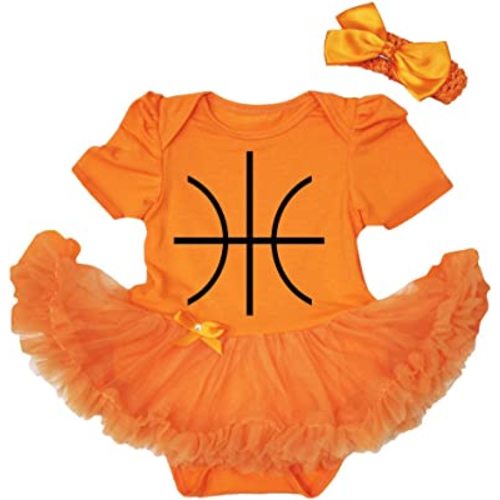 Petitebella Basketball Print Baby Dress Nb-18m