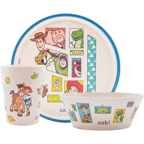 Zak Designs Disney Toy Story Kids Dinnerware Plate Bowl & Tumbler, 3-Piece