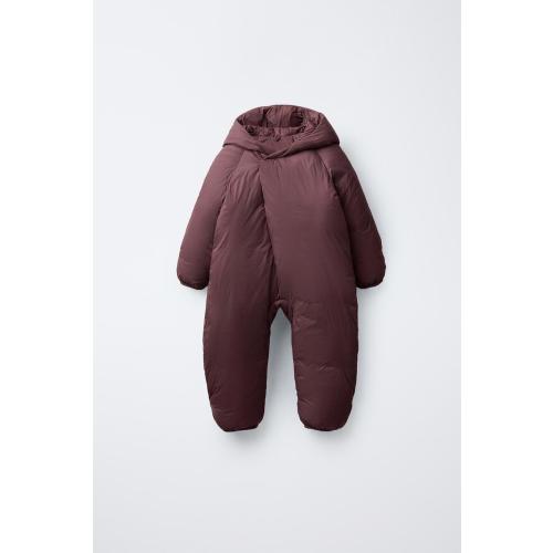 CONVERTIBLE NYLON FOOTIE ROMPER - Eggplant | ZARA United States