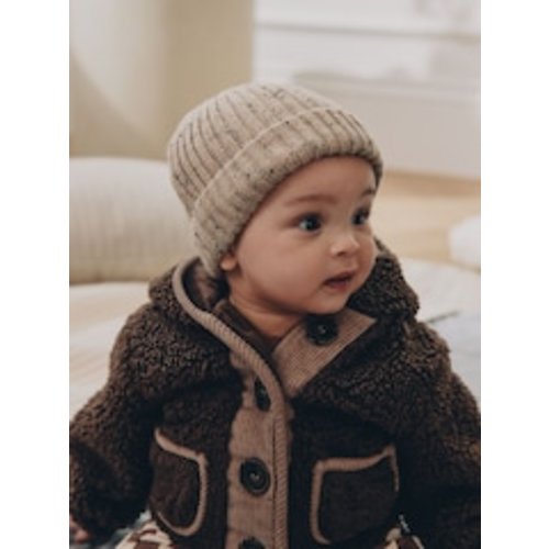 Buy Neutral Nep Knitted Beanie Baby Hat from Next USA