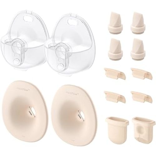 eufy Original 24mm Flange, Milk Container[2-Pack], Diaphragm [2-Pack] & Duckbill Valves[4-Pack], Spout Cap [4-Pack], Replacement Accessories for Wearable Breast Pump S1/S1 Pro