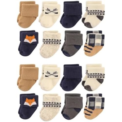 Hudson Baby Unisex Baby Cotton Rich Baby Terry Socks 16-Pack