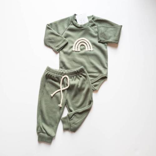 Sage Waffle Set  Gender Neutral Baby Outfit  Gender Neutral - Etsy