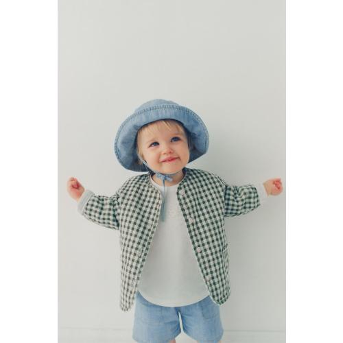 GINGHAM CHECK JACKET - Ecru / Green | ZARA United States