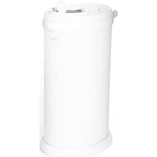 Ubbi Stainless Steel Diaper Pail, No Special Bags, Odor-Locking, White