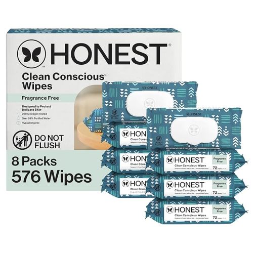 The Honest Company Hypoallergenic Multi-Use Baby Wipes for Sensitive Skin, Pattern Play, 720 Count