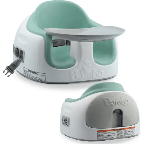 Bumbo 3-in-1 Baby Multi Seat Booster with Feeding Tray, 6-36 Months Old, Hemlock - High Chair and Floor Seat Accessory for Babies, Infants, and Toddlers